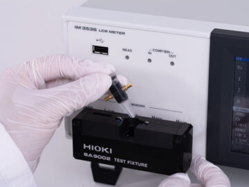 HIOKI SA9001 01 slurry sample container impedance measurement with IM3536